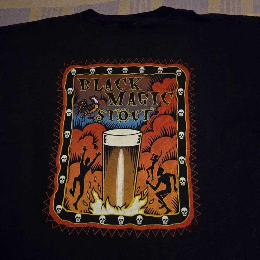 Vintage 90s Empire Brewing Company New York NYC T Shirt XL Black Magic Stout